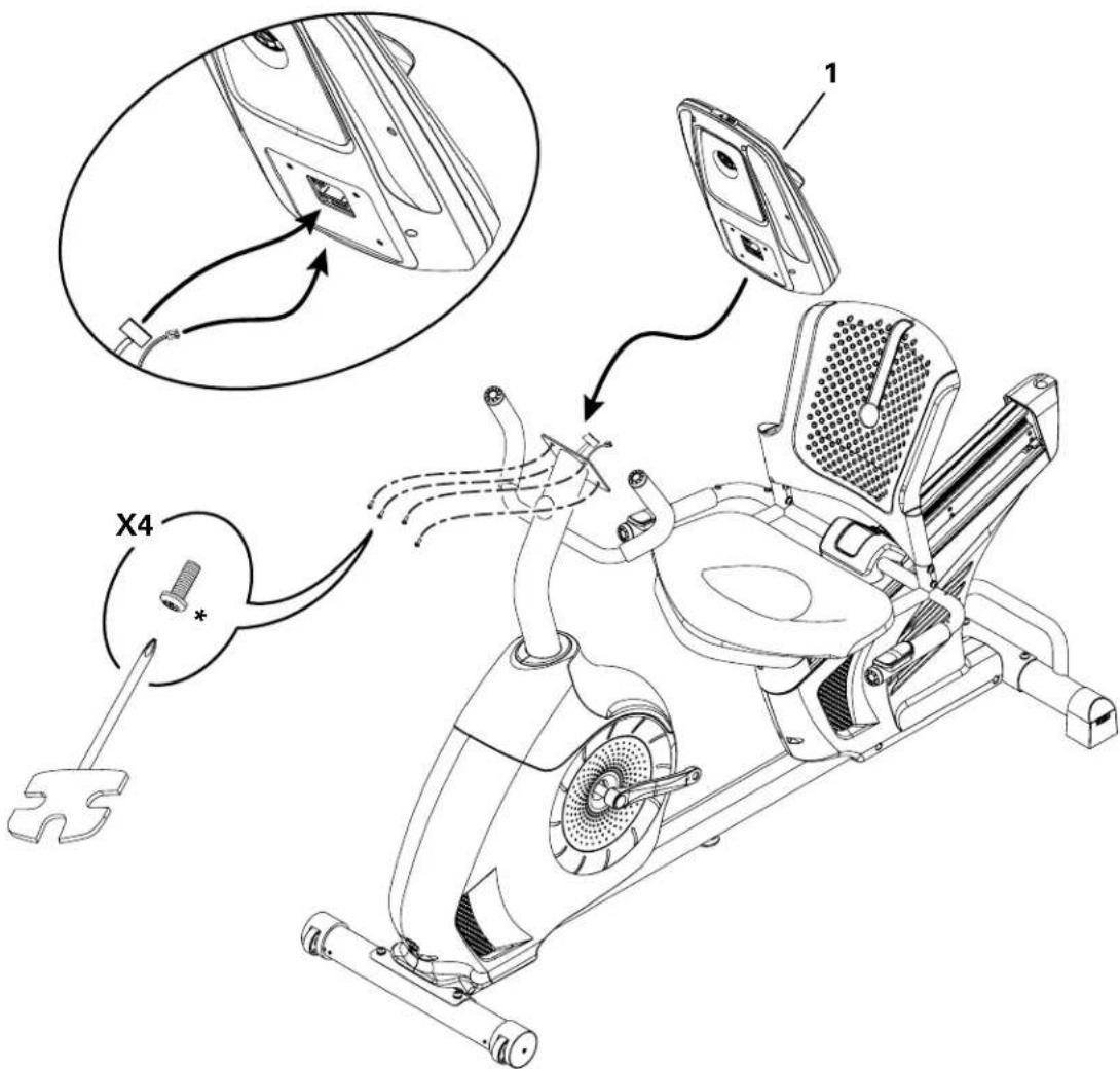 Schwinn 570R - Connexion des câbles et arrimage de la console au cadre - 1