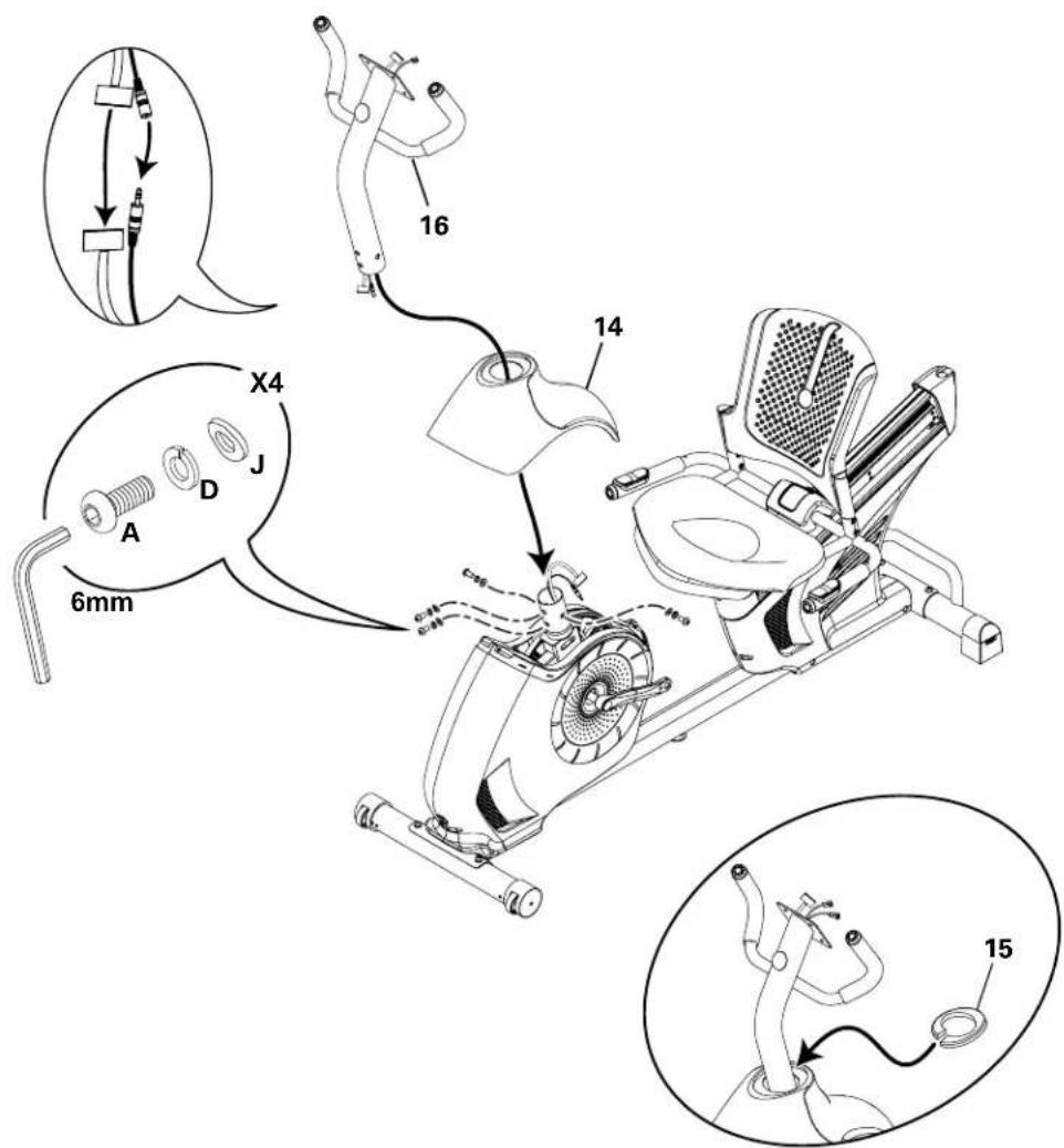 Schwinn 570R - Arrimage du tube de la console au cadre - 1