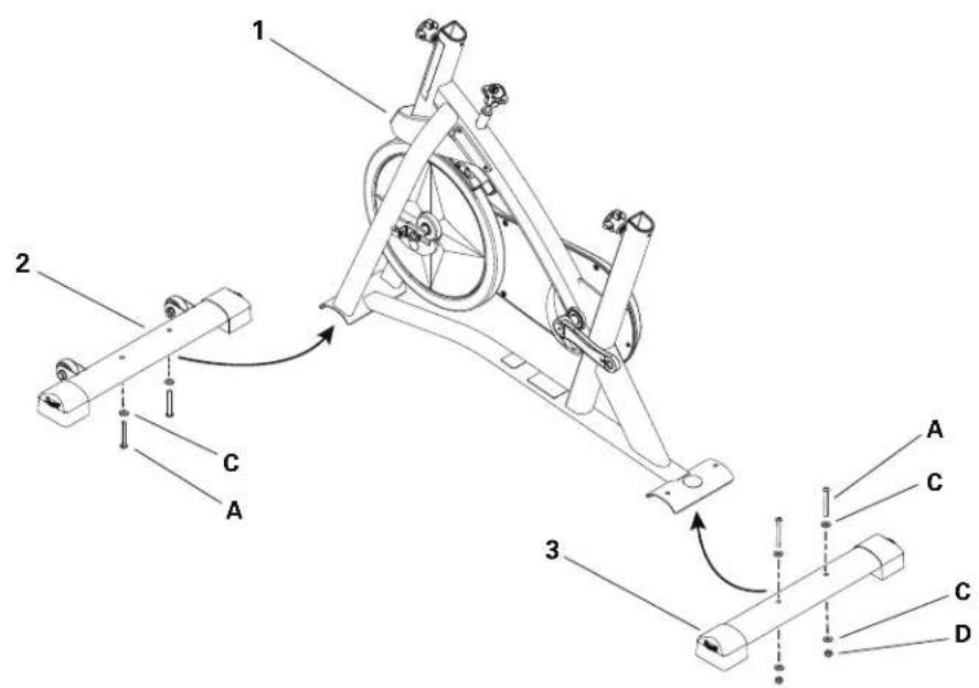 Schwinn IC2 I - Arrimez les stabilisateurs au cadre - 1