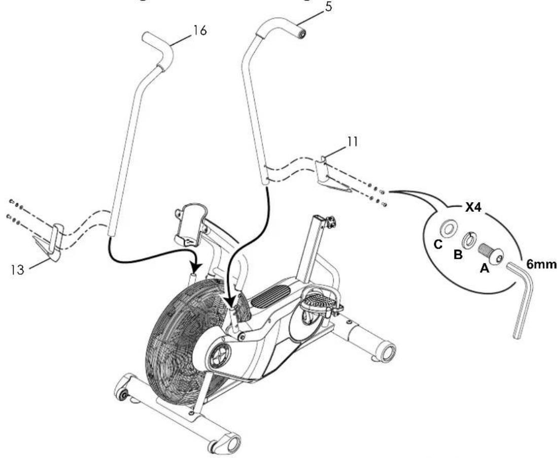 Schwinn AD6 - Branchez le câble et fixez la console - 4