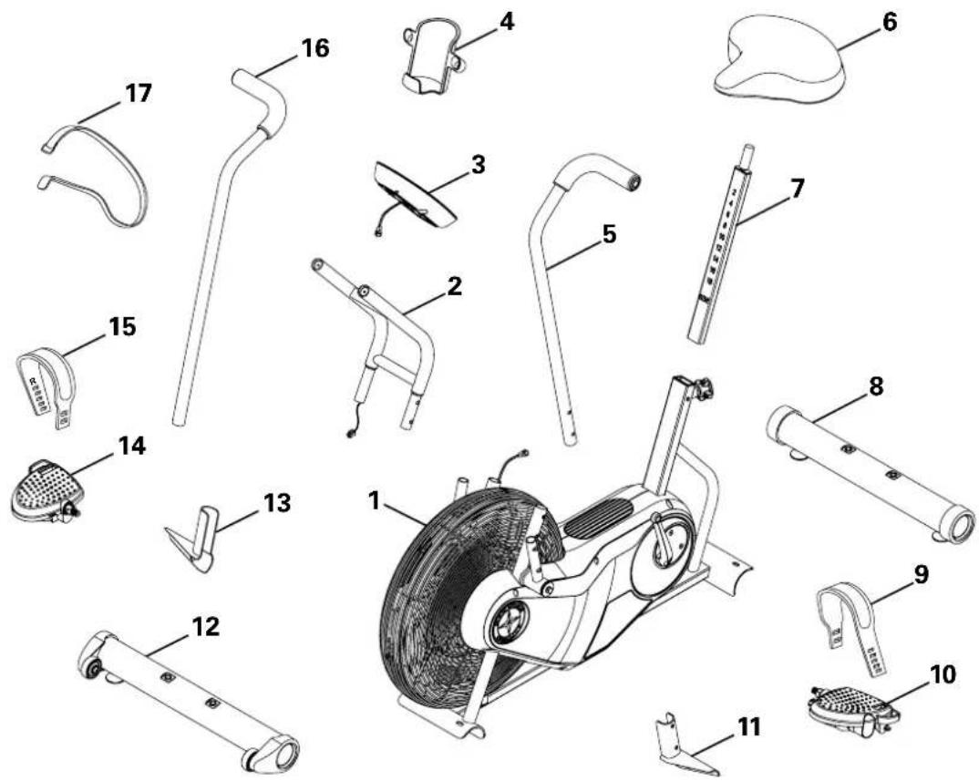Schwinn AD6 - MEEGELEVERD BEVESTIGINGSMATERIALAAL EN GEREEDSCHAP - 1