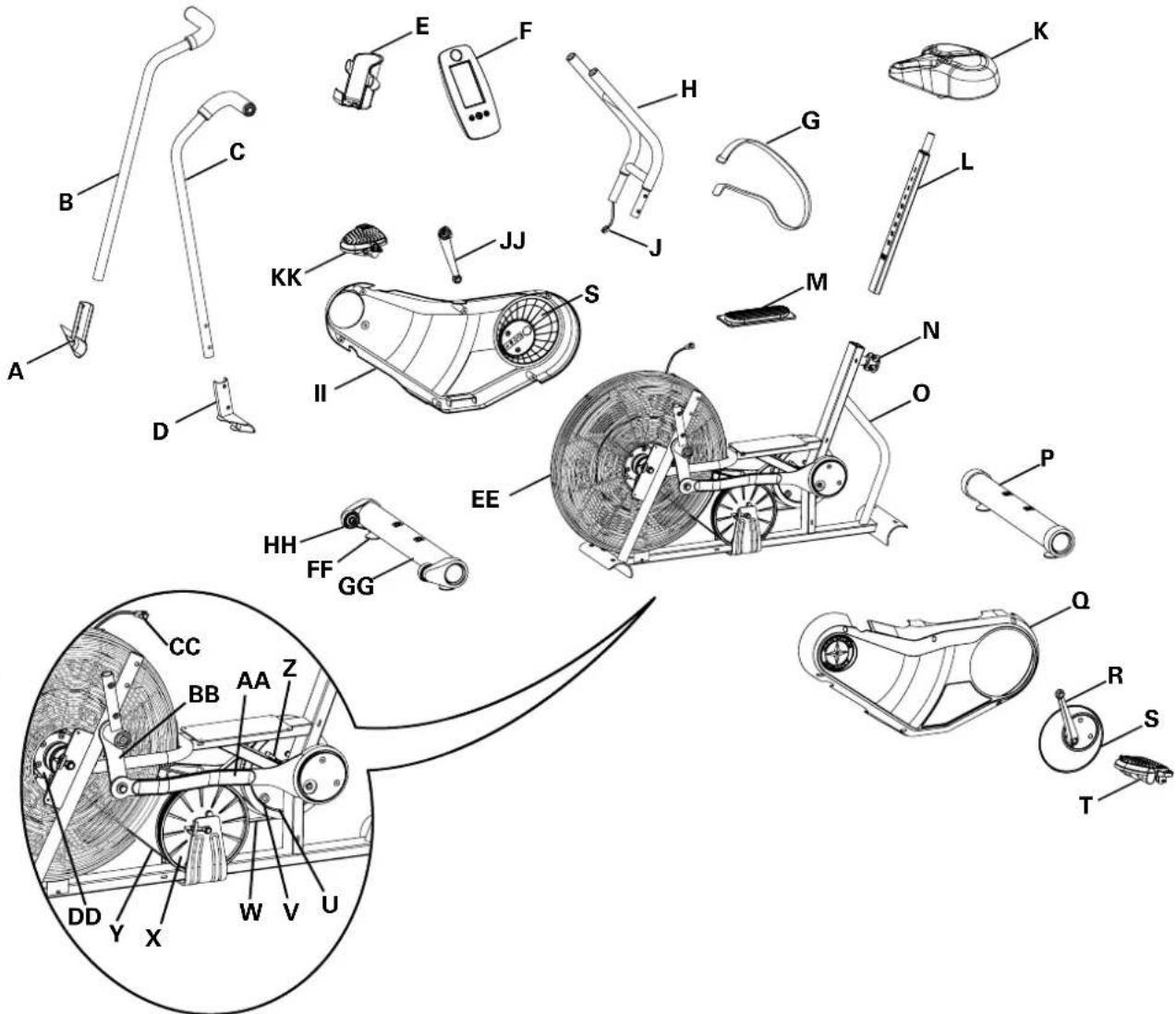 Schwinn AD6 - Piezas para mantenimiento - 1