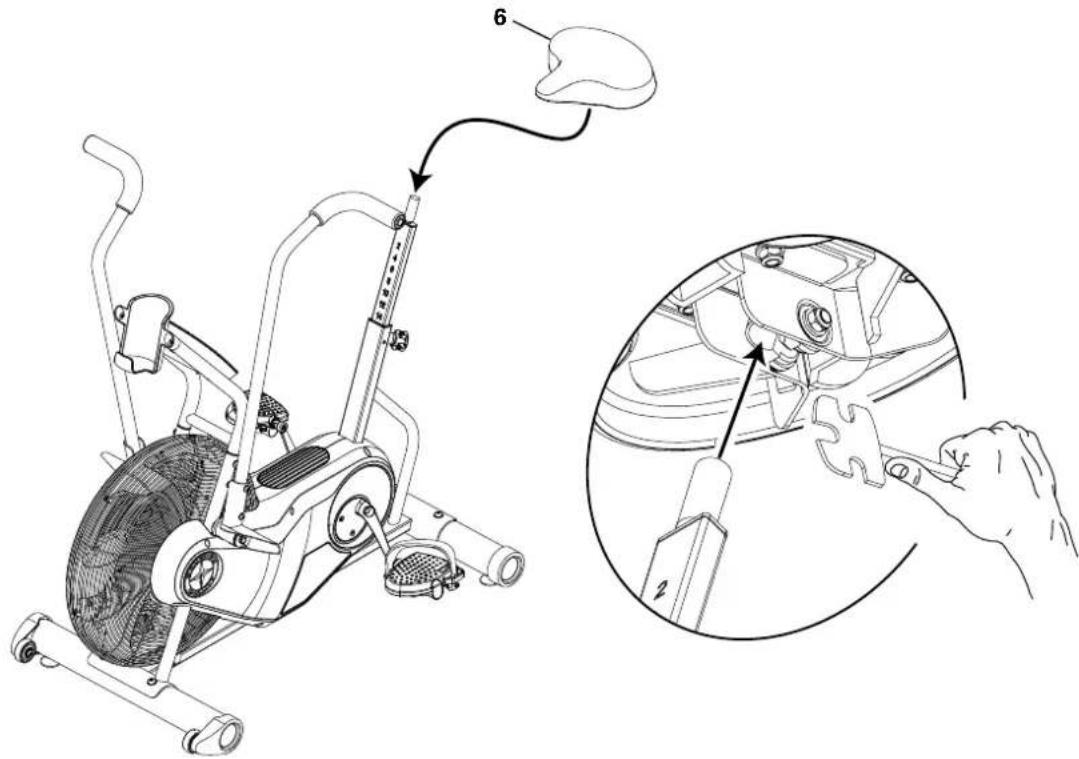 Schwinn AD6 - 將鞍座安裝至座管上 - 1
