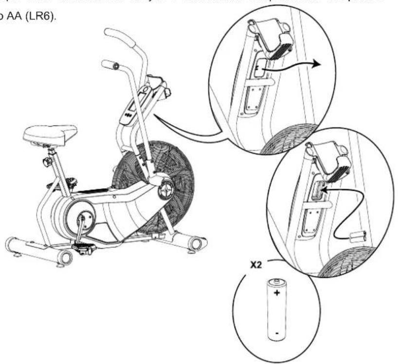Schwinn AD6 - Substituição das pilhas da consola - 2