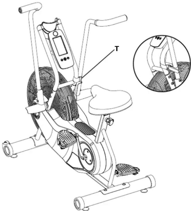 Schwinn AD6 - Verrouillage de l'assemblage du ventilateur/rangement - 2