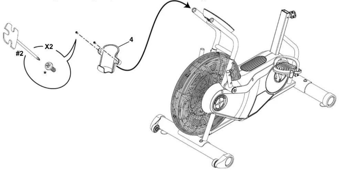 Schwinn AD6 - Conecte el soporte para la botella de agua al ensamblaje del armazón - 1