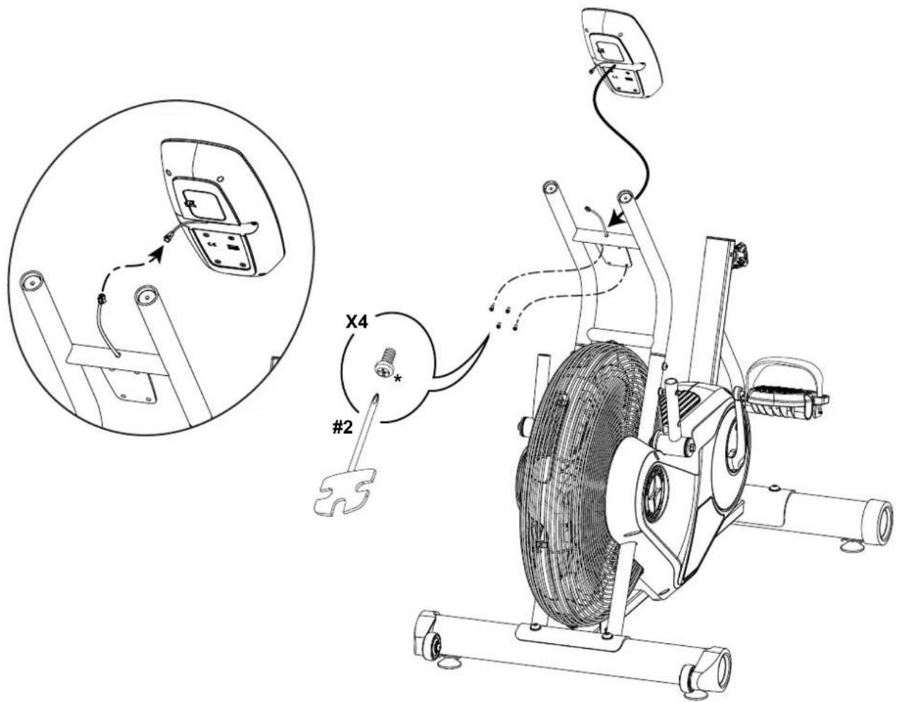 Schwinn AD6 - Collegare il cavo e fissare la console - 1