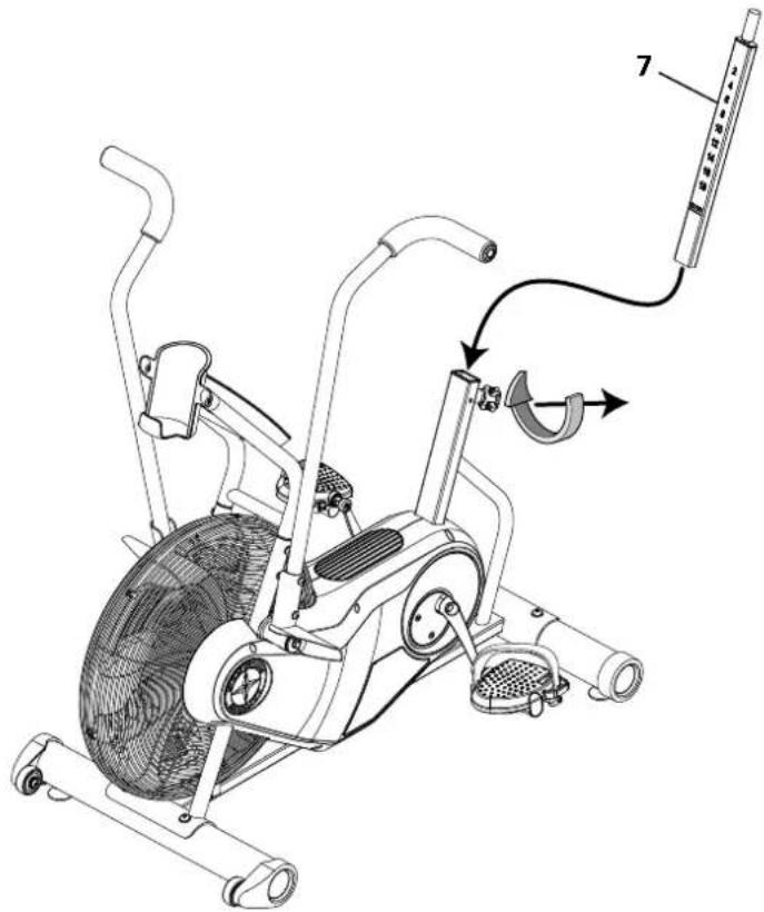 Schwinn AD6 - 麻開並拉出座管調整旋钮，將座管安裝至機架組件上 - 1
