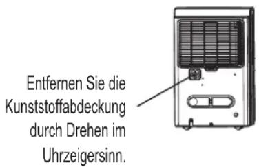 Entfernen Sie die Kunststoffabdeckung durch Drehen im Uhrzeigersinn.