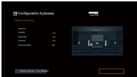 DENON AVRS970H - Lorsque l'écran suivant est affiché, sélectionnez "lancer test" puis appuyez sur ENTER. - 2