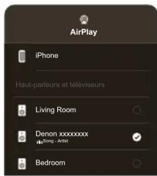 DENON AVRS970H - Appuyez sur l'icône airplay pour sélectionner cet appareil. - 1