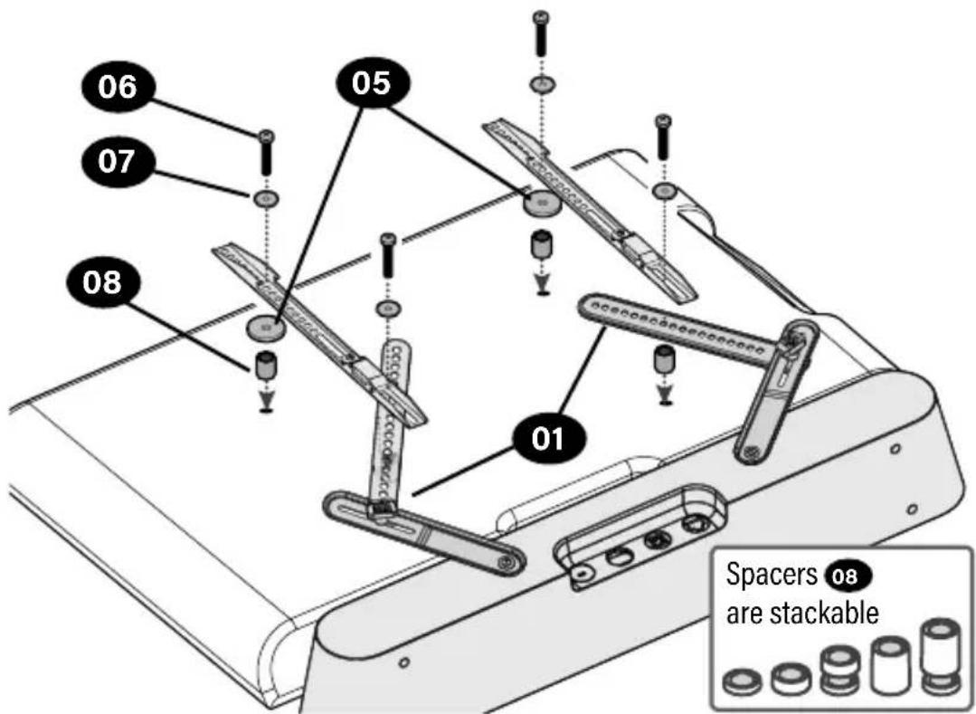 01 05 06 07 08 09 Spacers 08 are stackable