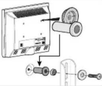 Diagram showing a device with labeled components and directional arrows indicating assembly or operation.
