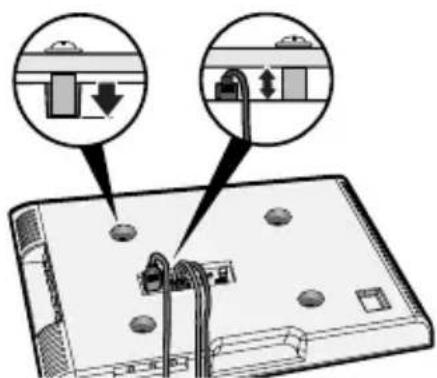 Diagram showing a device with labeled components and directional arrows, likely illustrating a mechanical or electrical assembly.