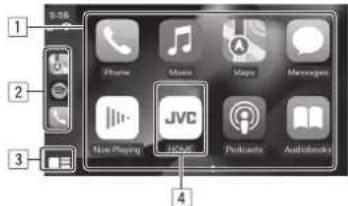JVC KWM788BH - Utilisation de l'écran apple carplay - 1
