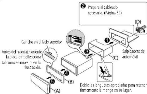 KENWOOD KDCBT382U - Instalación de la unidad (montaje en el tablero) - 2