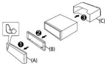 KENWOOD KDCBT382U - Installing the unit (in-dash mounting) - 1