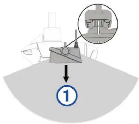 GARMIN LiveScope Plus LVS34 - Orientation du support pour le barillet du moteur électrique - 1