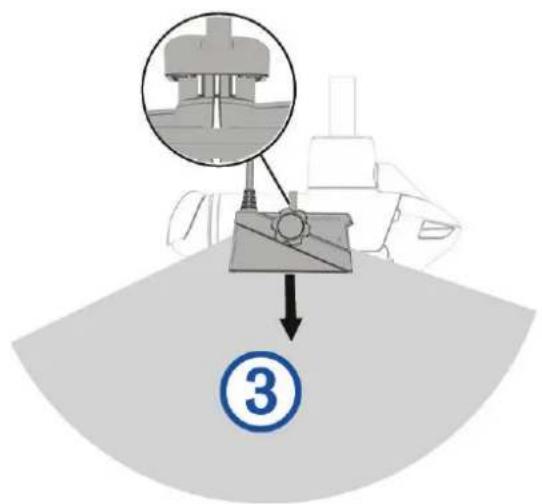 GARMIN LiveScope Plus LVS34 - Orientation du support pour le barillet du moteur électrique - 3