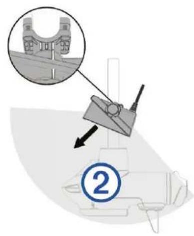 GARMIN LiveScope Plus LVS34 - Orientation du support pour l'arbre du moteur électrique - 2