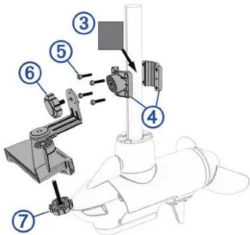 GARMIN LiveScope Plus LVS34 - Installation de la sonde sur le support en mode perspective - 3