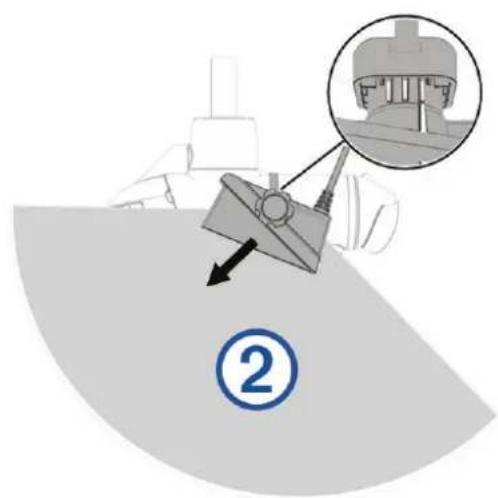 GARMIN LiveScope Plus LVS34 - Orientation du support pour le barillet du moteur électrique - 2