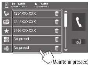 JVC KWM780BT - Choisissez un numéro de préréglage à mémoriser. - 1