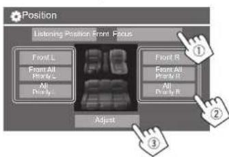 JVC KWM780BT - Sélectionnez la position d'écoute. - 1