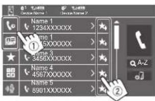 JVC KWM780BT - Choisissez quel téléphone utiliser si deux téléphones portables sont connectés. - 2