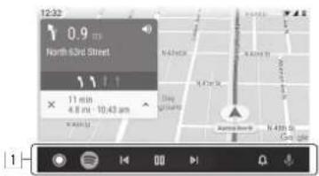 JVC KWM780BT - Touches de fonctionnement sur l'écran android auto - 1