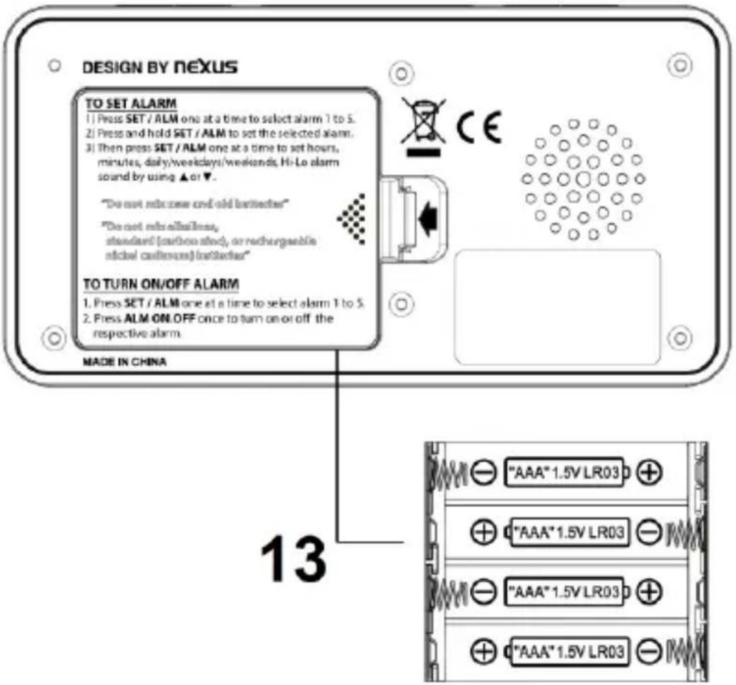TECHNOLINE WT 496 - Compartimento de las pilas - 1