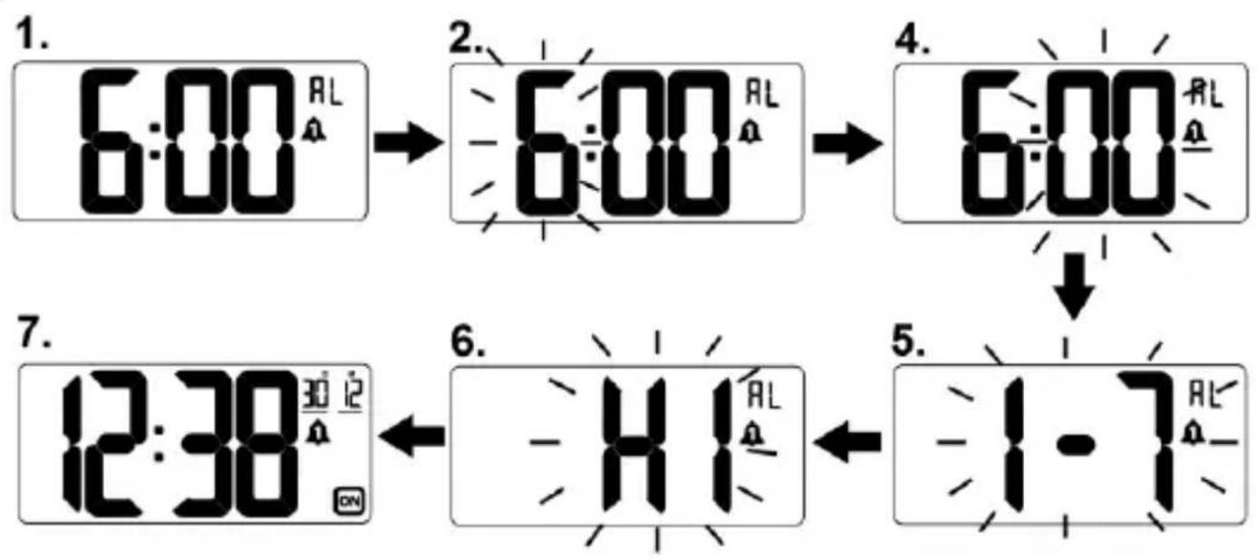 TECHNOLINE WT 496 - EINSTELLUNG VON ALARM 1 bis 5 - 1