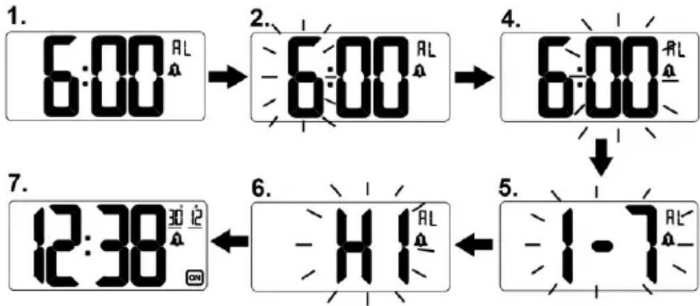 TECHNOLINE WT 496 - FIJAR LA ALARMA 1 a 5 - 1