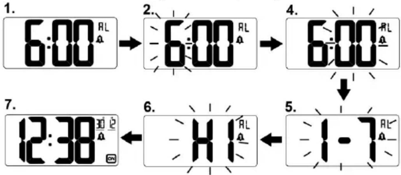 TECHNOLINE WT 496 - TO SET ALARM 1 to 5 - 2