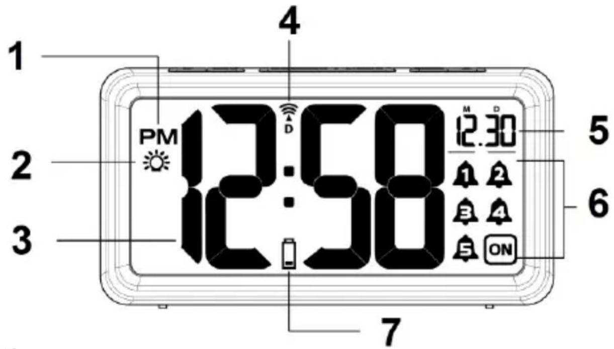 TECHNOLINE WT 496 - WT 496 - MANUALE DI ISTRUZIONI SVEGLIA LCD RADIOCONTROLLATA con 5 ALLARMI - 1