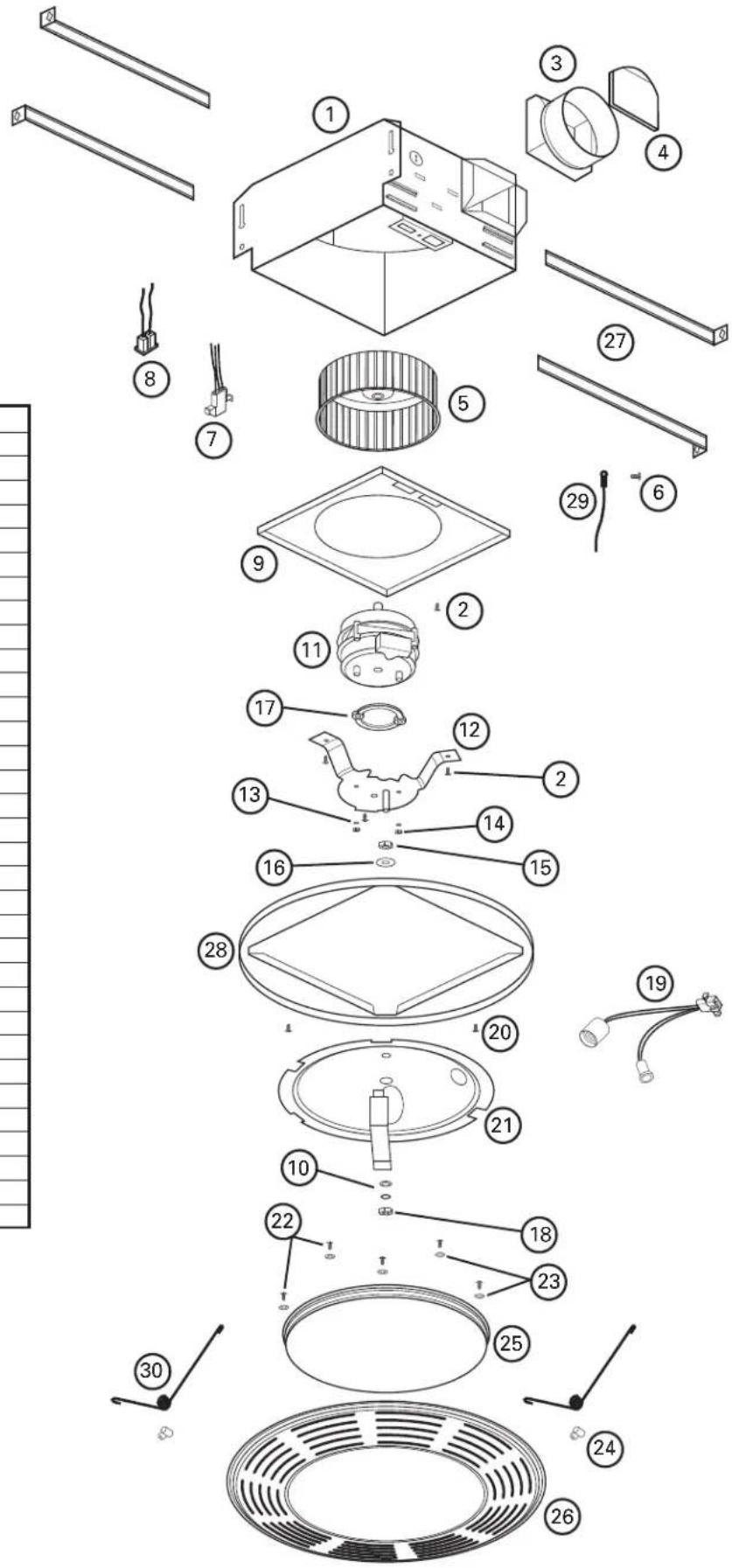 Air King AK863L - REPLACEMENT PARTS DIAGRAM - 1