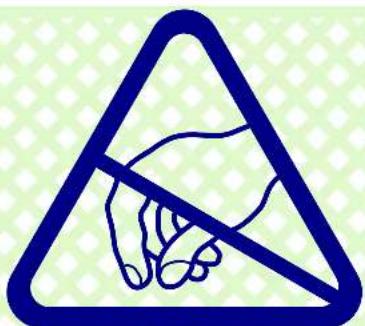 Warning sign with hand crossed out of triangle, indicating no liability or prohibition