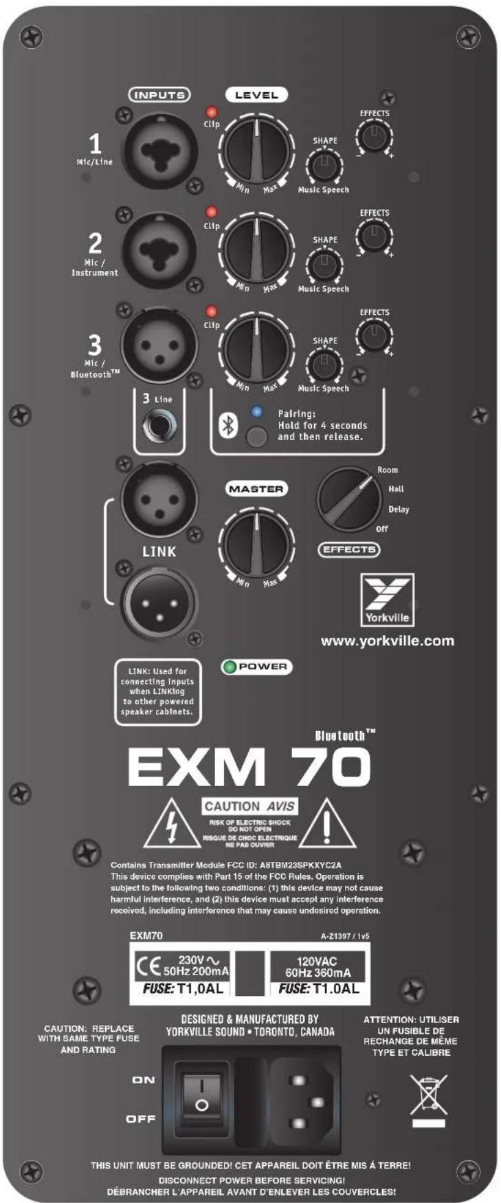 YORKVILLE Excursion Mini EXM70 - CAUTION - 3