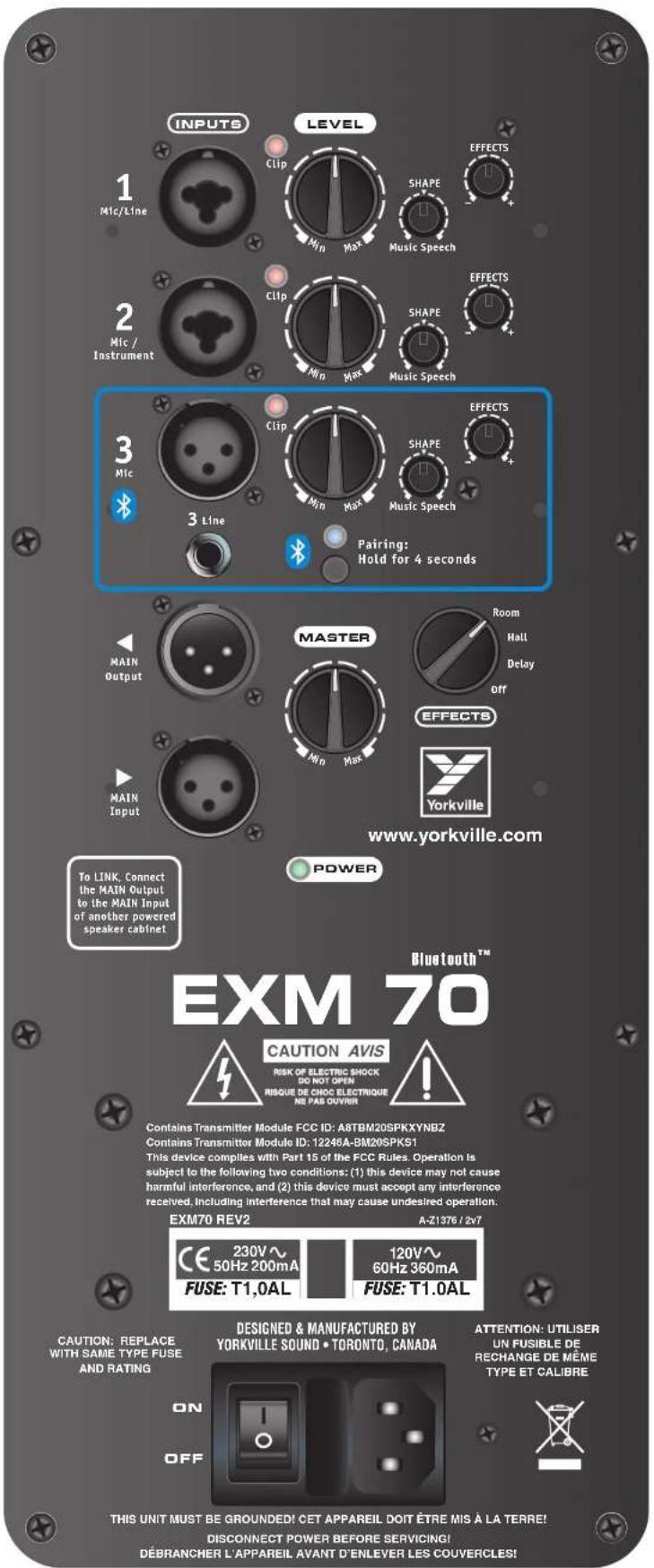YORKVILLE Excursion Mini EXM70 - CAUTION - 4