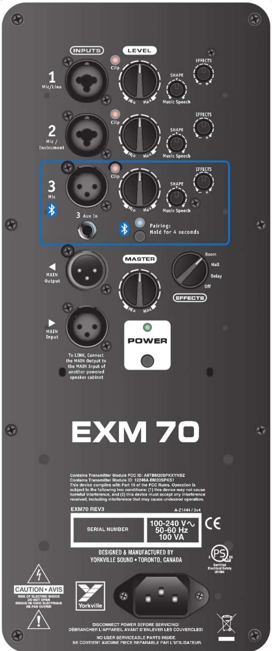 YORKVILLE Excursion Mini EXM70 - CAUTION - 5