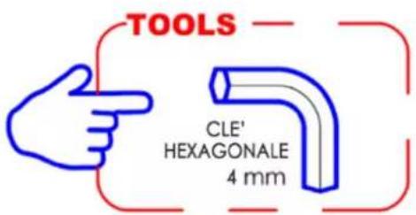 TOOLS CLE' HEXAGONALE 4 mm