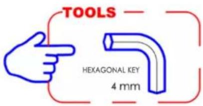 TOOLS HEXAGONAL KEY 4 mm