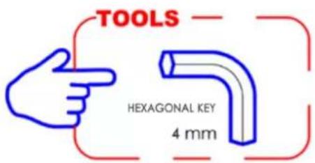 TOOLS HEXAGONAL KEY 4 mm