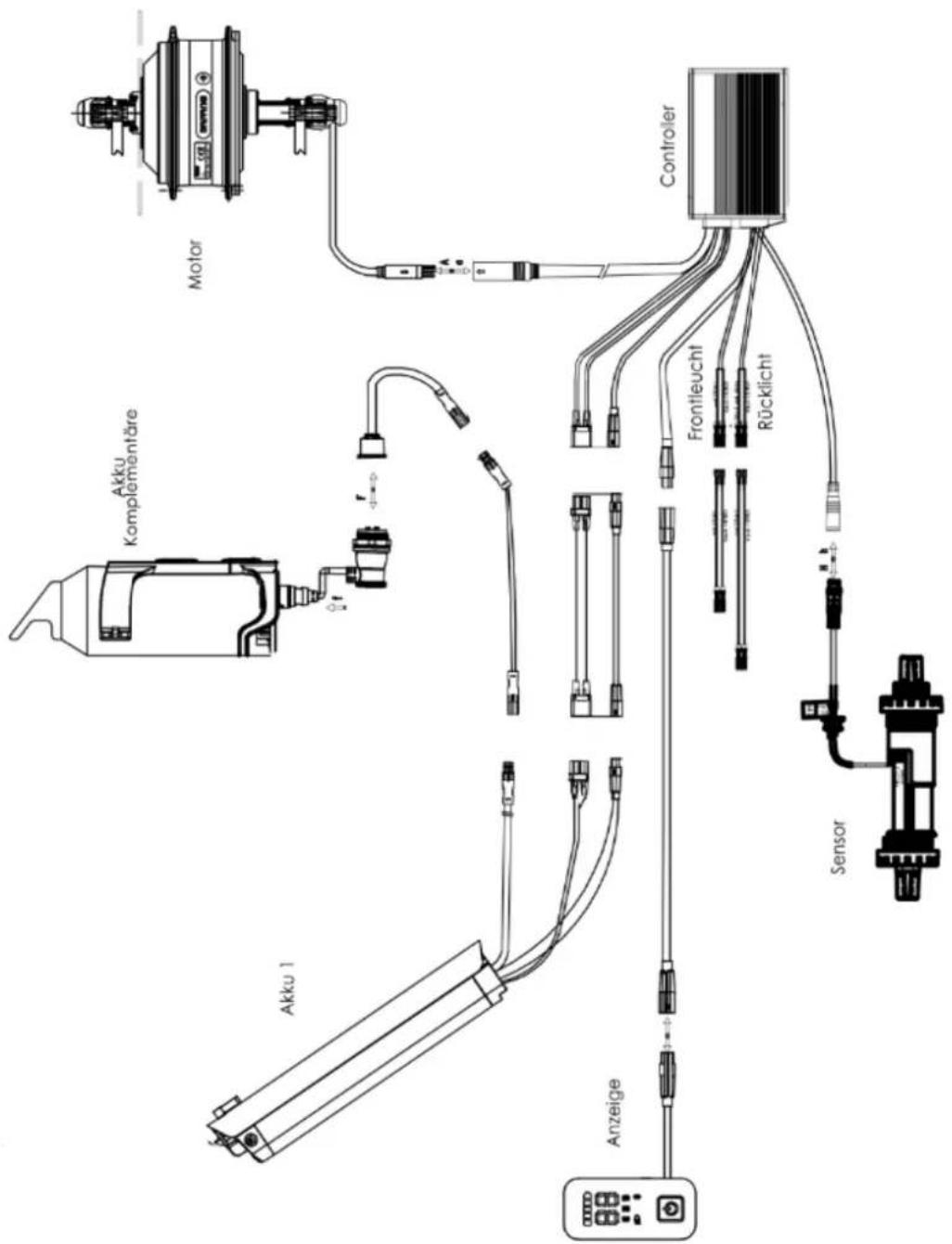 Motor Akku Komplementäre Aku 1 Controller Frontleucht Rücklicht Sensor Anzeige