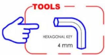 TOOLS HEXAGONAL KEY 4 mm