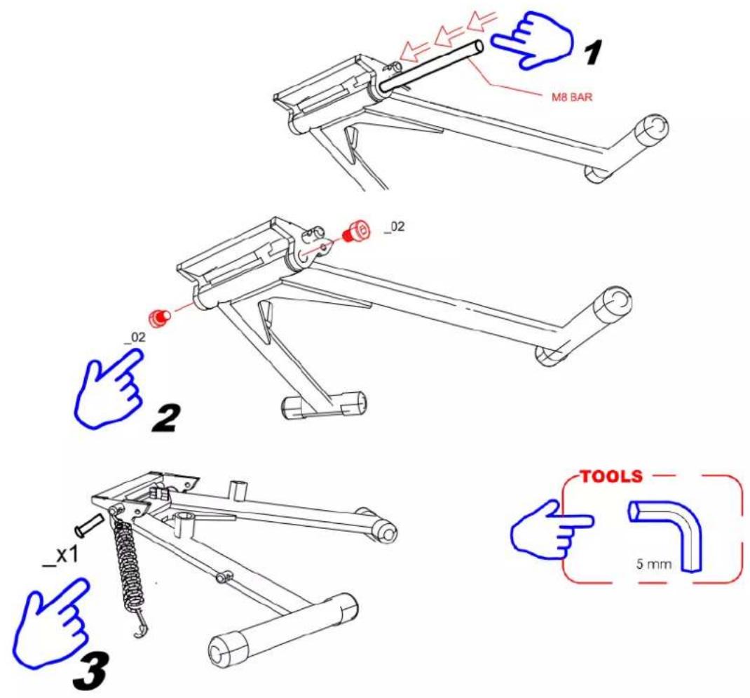NILOX Acqua Scooter - 1- Posizionare il cavalletto sul telaio - 2