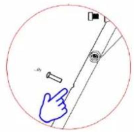 Diagram showing a hand pointing at a circular path with labeled points and a small inset image, likely illustrating a physics or engineering concept.