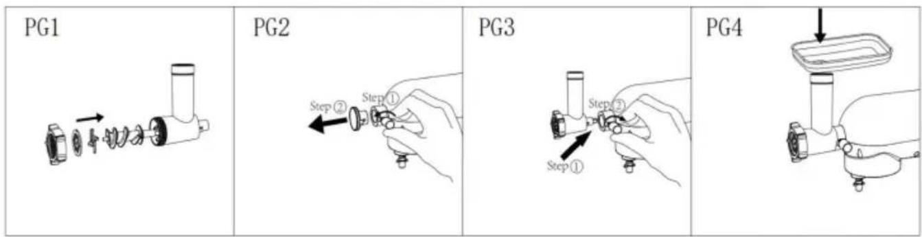 ECG Forza 6600 Metallo - Pastaba: šis veiksmas yra toks pat jrengiant dešrelių ruošimo prietaisą ir trintuve. - 1