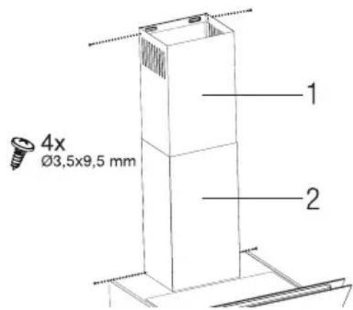 GRUNDIG GDSP 5470 DXSCH - Einbau der Abzugshaube in den Abluftkanal - 1