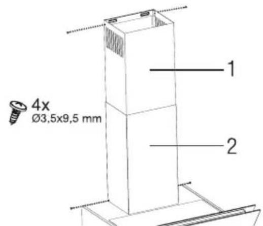 GRUNDIG GDSP 5470 DXSCH - Installation of the hood to the flue - 1